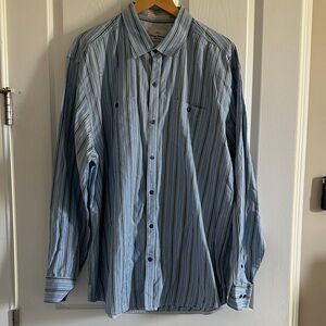 Tommy Bahama Light Blue Striped Button Down Shirt